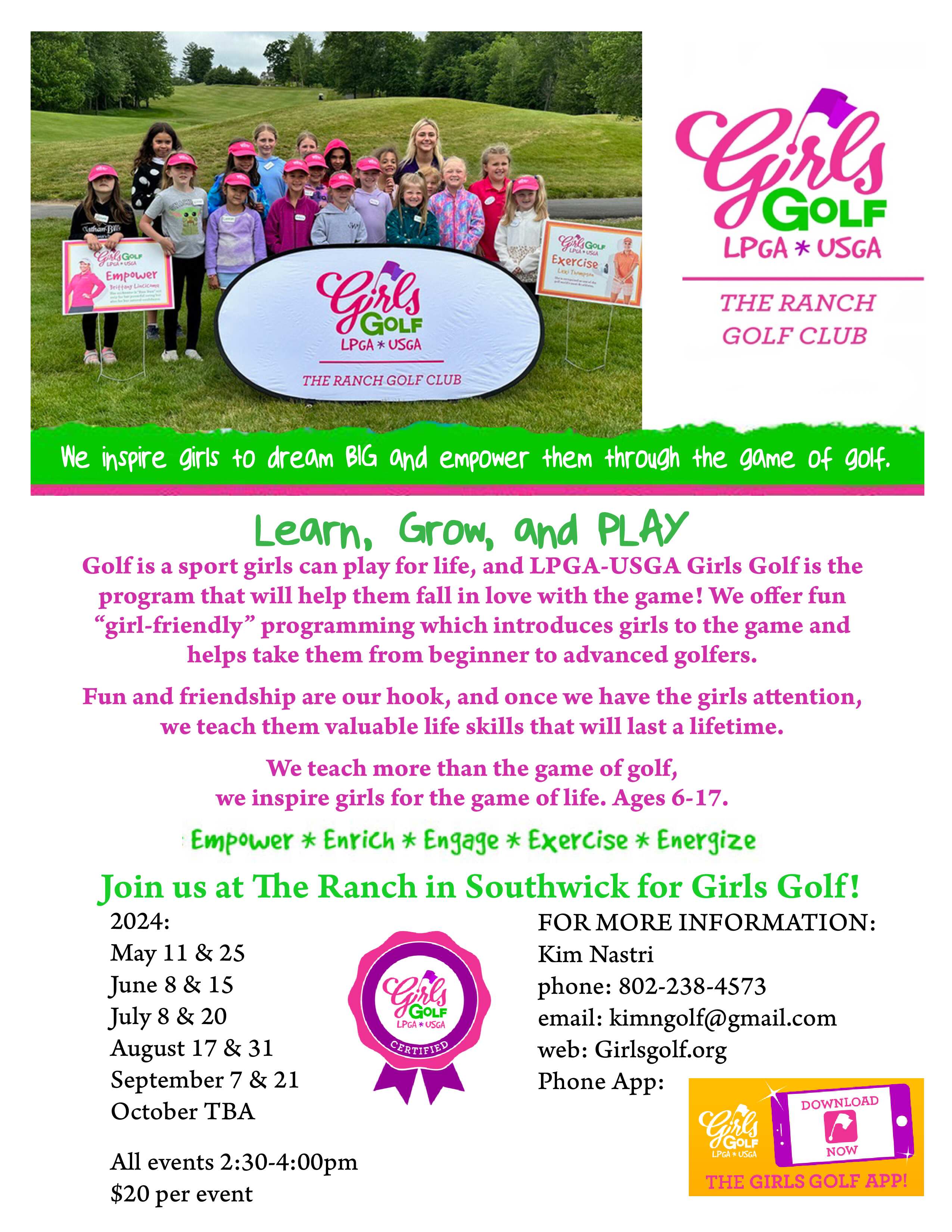 2024 Girls Golf Ranch Flyer